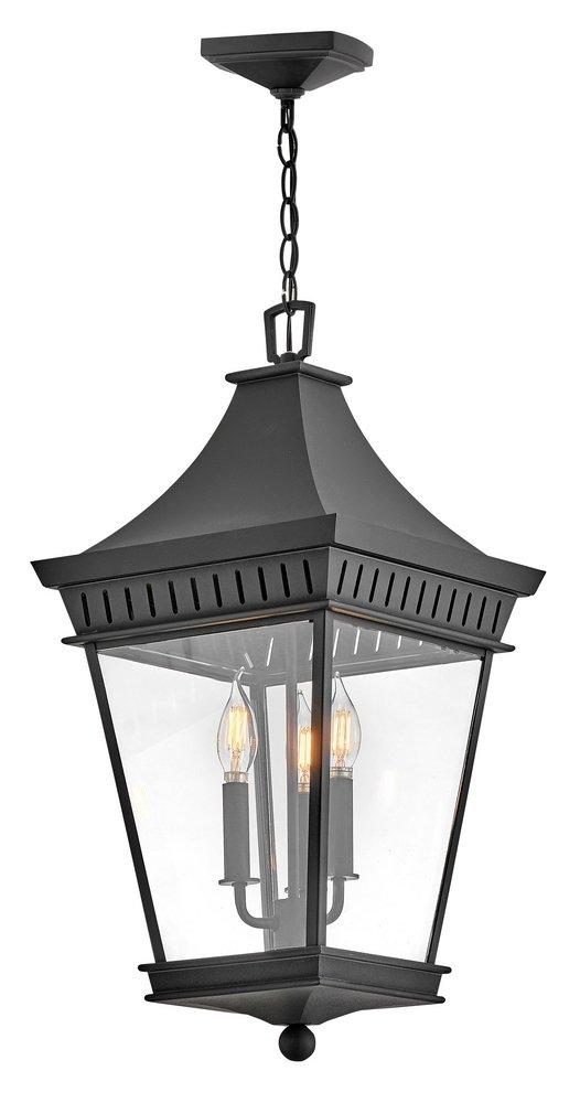 Hinkley Museum Black 5W 3-Light Candelabra E-12 Outdoor Pendant 