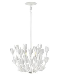 5W 3-Light Candelabra E-12 LED Pendant Light in Textured Plaster