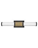 33W 2-Light Integrated Vanity Fixture in Black with Lacquered Brass