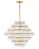 28-1/2 x 26 in. 5W 16-Light 1-Tier LED Chandelier in Distressed Brass