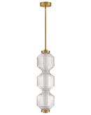 15W 1-Light Integrated LED Pendant Light in Lacquered Brass