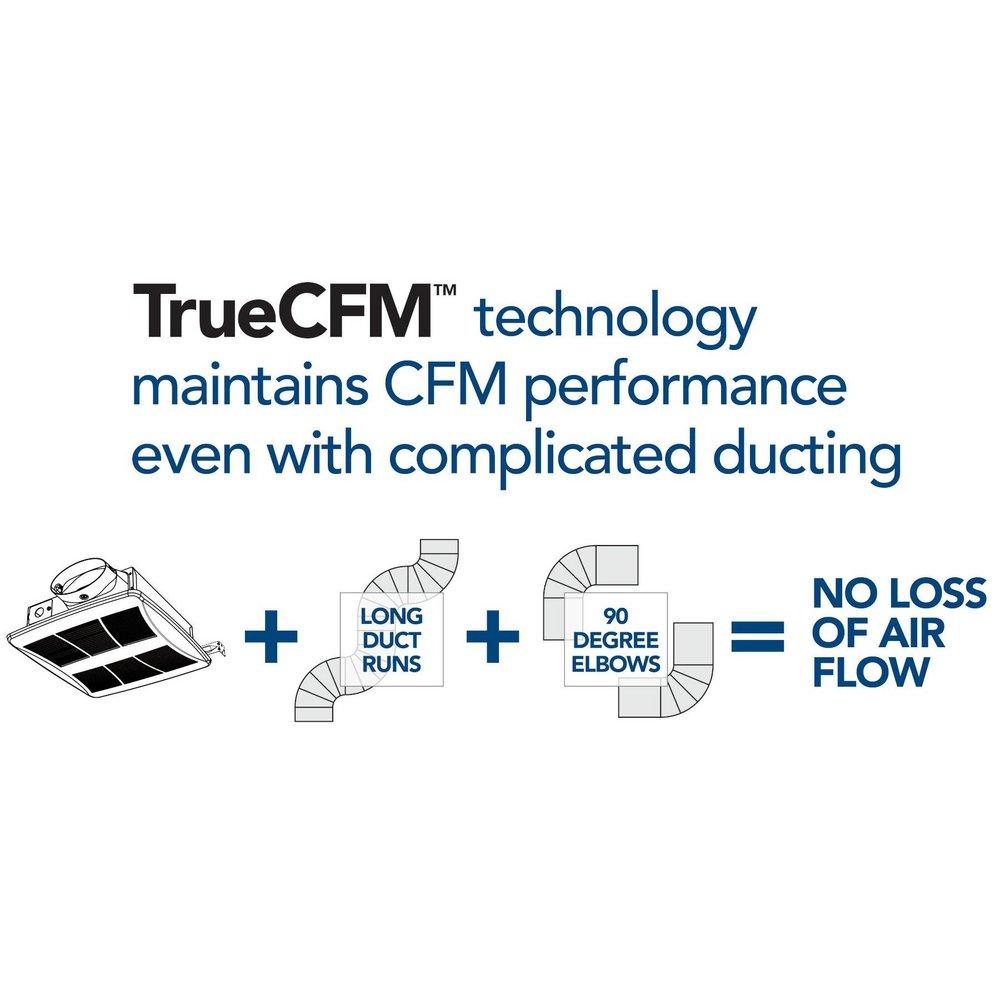 50-80-100 Selectable CFM Continuous Run Bathroom Exhaust Fan - Ceiling & Wall Mount - Energy Star Rated 