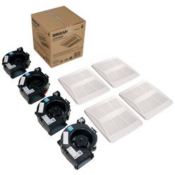 50-80-100 Selectable CFM Continuous Run Bathroom Exhaust Fan Finish Pack - Ceiling & Wall Mount - Energy Star Rated