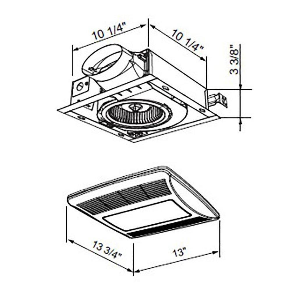 BROAN LO-PROFILE 50/80/100 SELECTABLE CFM CONTINUOUS RUN & HUMIDITY SENSING EXHAUST FAN/LIGHT ENERGY STAR 