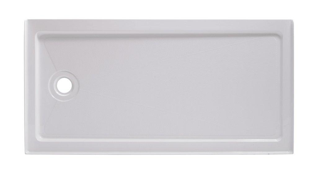 60" X 32" RECTANGULAR SHOWER BASE WITH SINGLE THRESHOLD AND LEFT DRAIN 