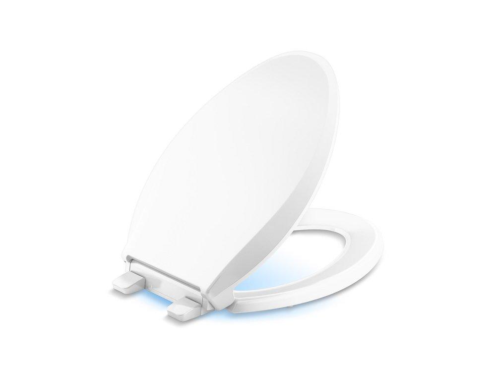 KOHLER White Elongated Closed Front Toilet Seat 