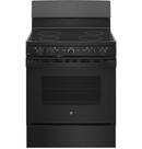 GE&reg; Black 30 in. 5.0 cu. ft. 4-Burner BTU Smoothtop Electric Freestanding Range