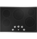 30 in. 5 Burner Radiant Electric Cooktop in Black/Stainless Steel