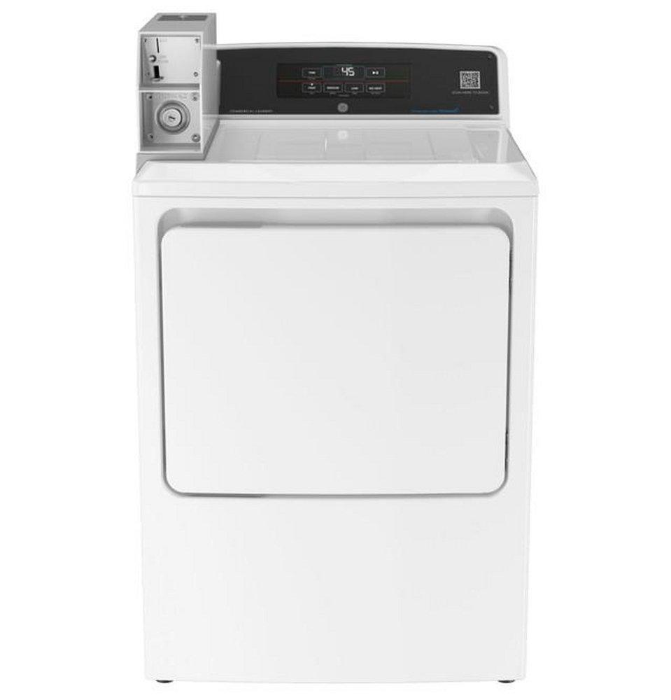 GE FRONT COMMERCIAL DRYER GE 7.4 CU. FT. CAPACITY GAS DRYER WITH SENSOR DRY BUILT-IN APP PAYMENT SYSTEM AND OPTIONAL COIN DROP FRONT SERVICEABILITY AND 5-YEAR WARRANTY 