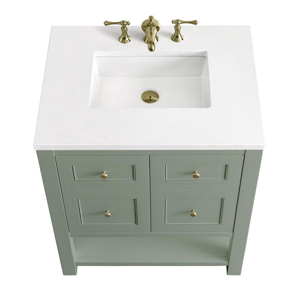 30 in. Floor Mount Vanity in Smokey Celadon 
