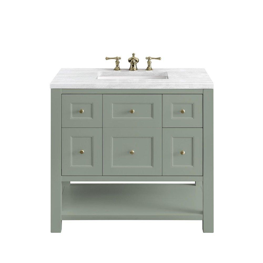 36 in. Floor Mount Vanity in Smokey Celadon 