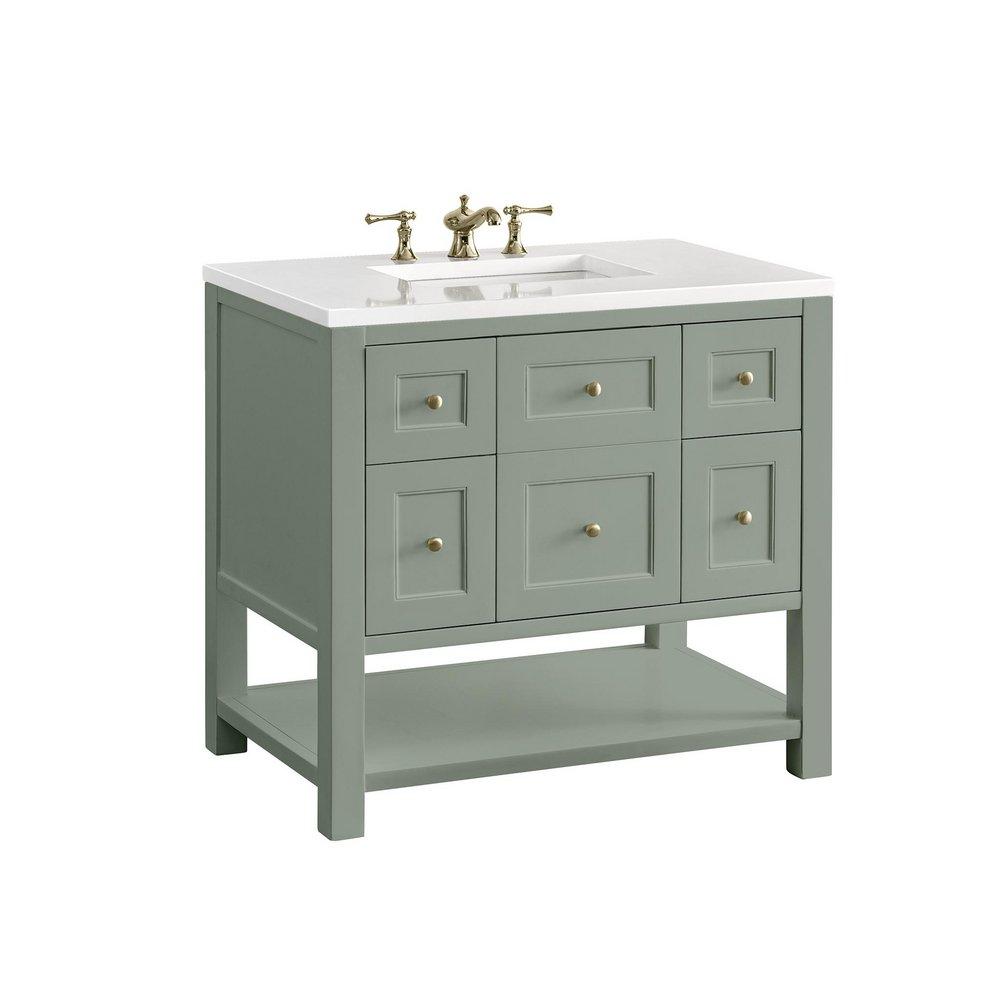 36 in. Floor Mount Vanity in Smokey Celadon 