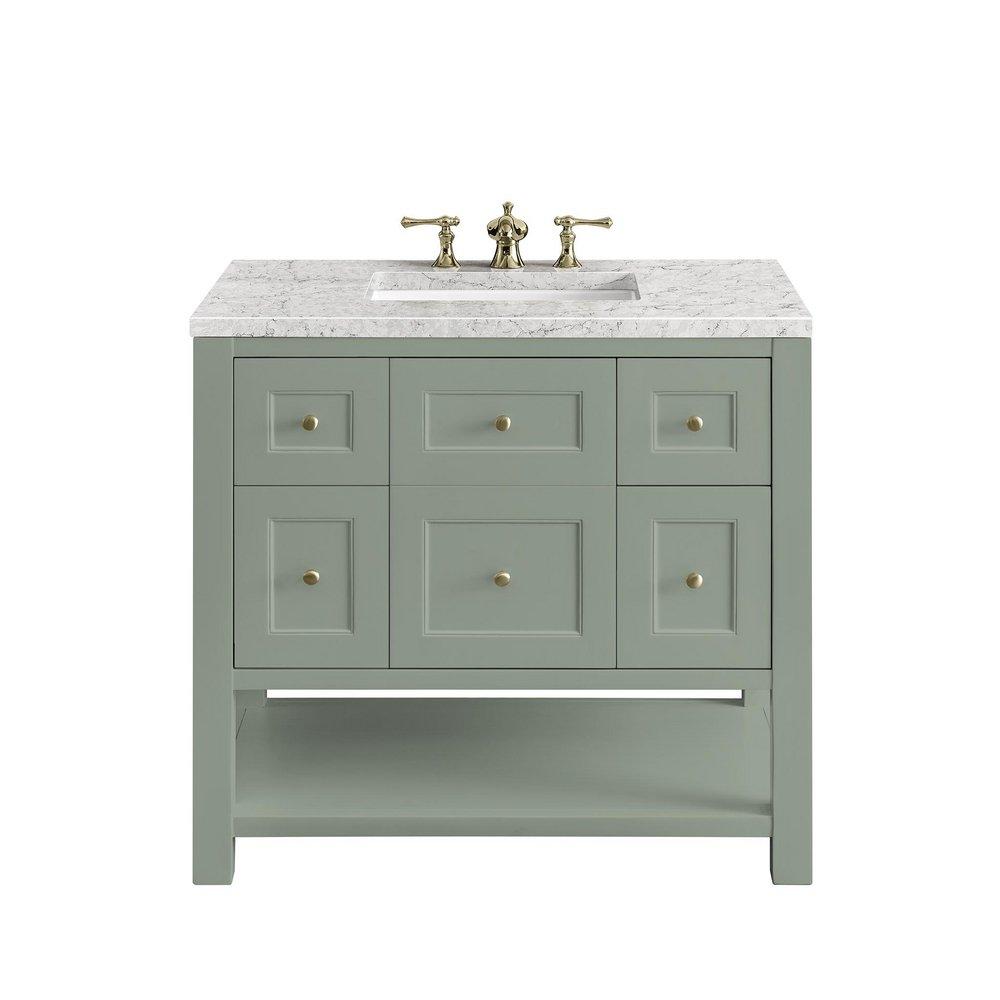 36 in. Floor Mount Vanity in Smokey Celadon 