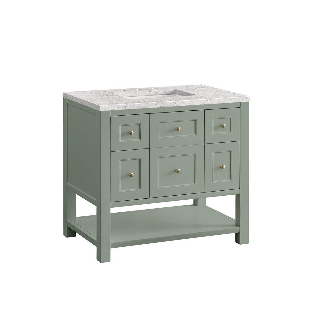 36 in. Floor Mount Vanity in Smokey Celadon 