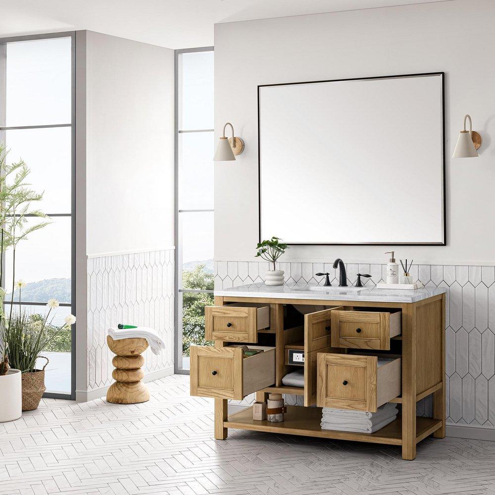 48 in. Floor Mount Vanity in Light Natural Oak 