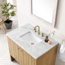 36 in. Floor Mount Vanity in Light Natural Oak with Arctic Fall Quartz 