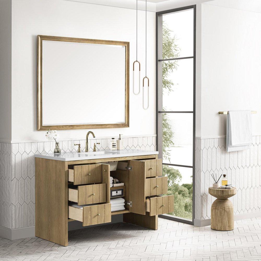 48 in. Floor Mount Vanity in Light Natural Oak 