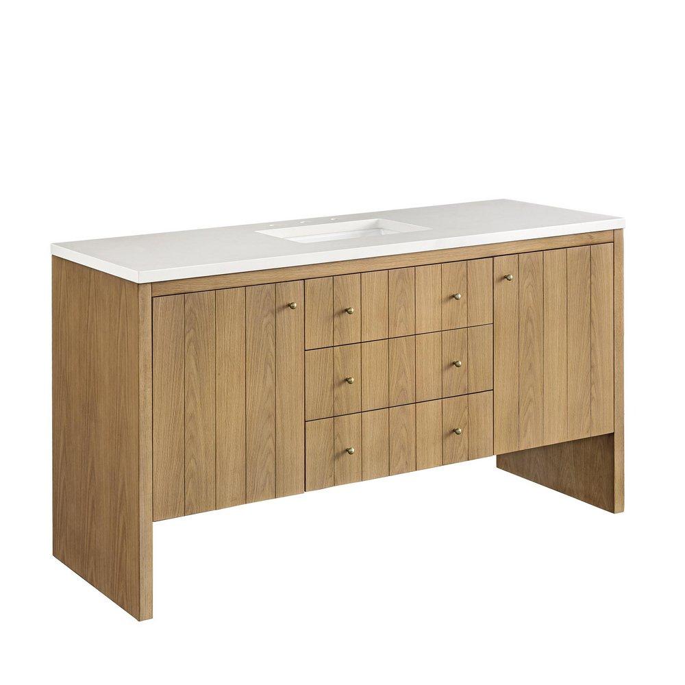 60 in. Floor Mount Vanity in Light Natural Oak 