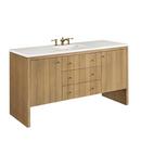 60 in. Floor Mount Vanity in Light Natural Oak 