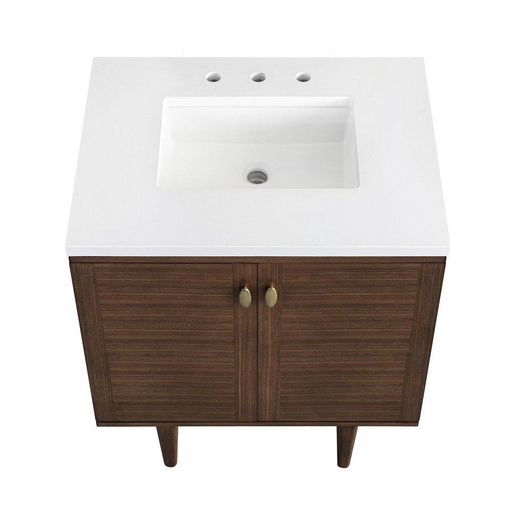 30 in. Floor Mount Vanity in Mid Century Walnut 