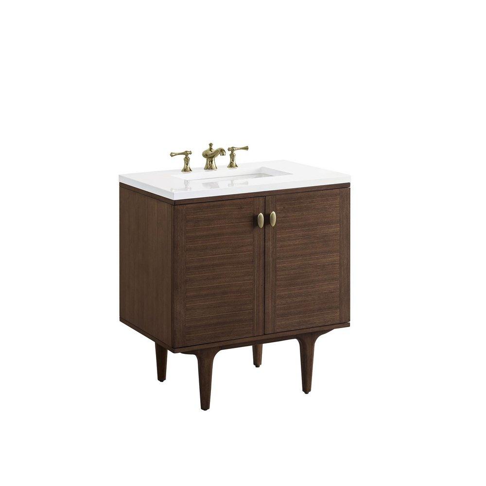 30 in. Floor Mount Vanity in Mid Century Walnut 