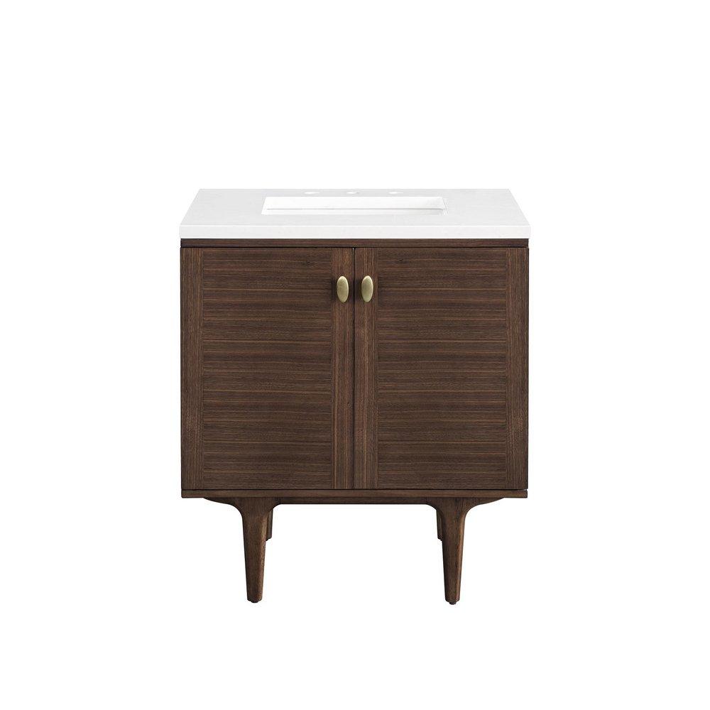 30 in. Floor Mount Vanity in Mid Century Walnut 