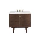 36 in. Floor Mount Vanity in Mid Century Walnut 