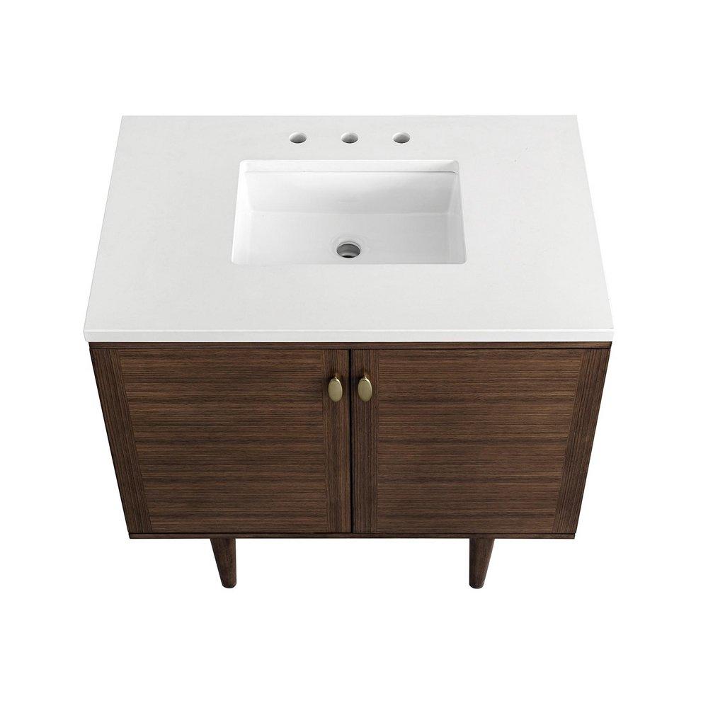 36 in. Floor Mount Vanity in Mid Century Walnut 