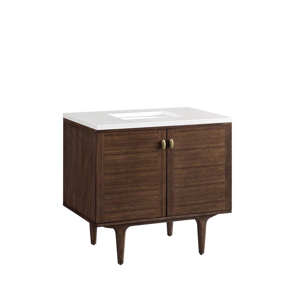 36 in. Floor Mount Vanity in Mid Century Walnut 