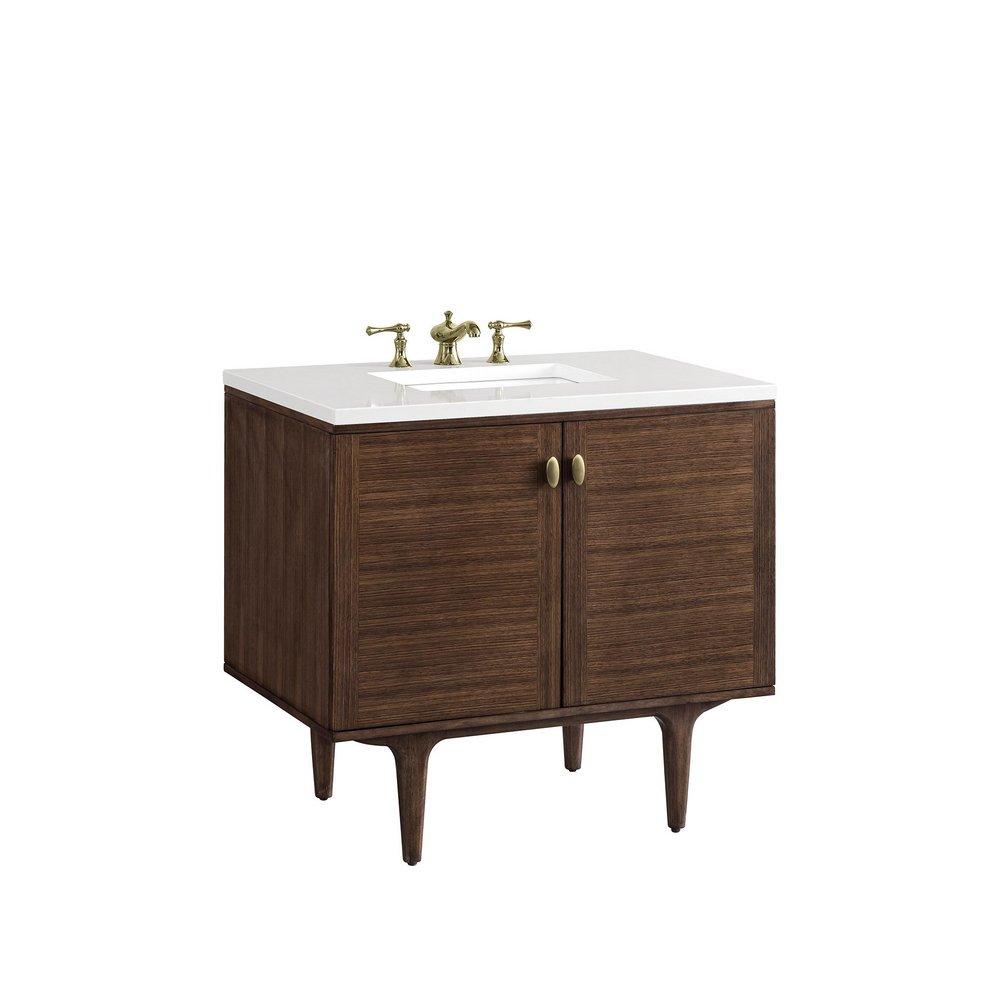 36 in. Floor Mount Vanity in Mid Century Walnut 