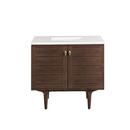 36 in. Floor Mount Vanity in Mid Century Walnut 