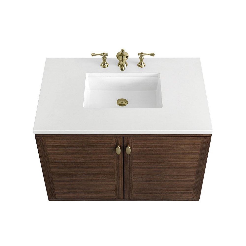 36 in. Floor Mount Vanity in Mid Century Walnut 