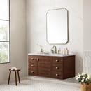 48 in. Floor Mount Vanity in Mid Century Walnut with Jasmine Pearl Top 