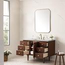 48 in. Floor Mount Vanity in Mid Century Walnut with Jasmine Pearl Top 