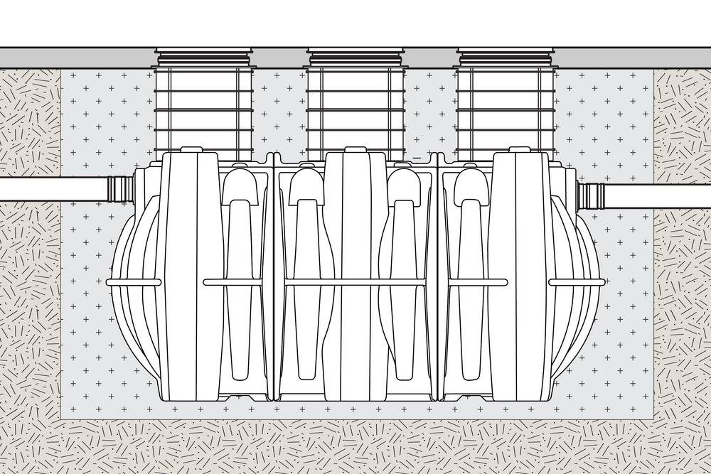 GB-1500 WITH 6 PLAIN END FITTINGS AND H-20 CAST IRON COVER 