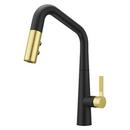 Single Handle Pull Down Kitchen Faucet in Matte Black/Brushed Gold