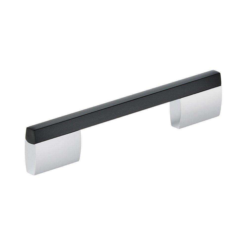 CLAREMONT 6-5/16 IN 160MM CENTER-TO-CENTER POLISHED CHROME/MATTE BLACK CABINET PULL 
