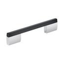CLAREMONT 6-5/16 IN 160MM CENTER-TO-CENTER POLISHED CHROME/MATTE BLACK CABINET PULL 