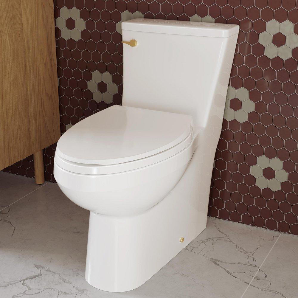 1.28 gpf Elongated One Piece Skirted Toilet in White 