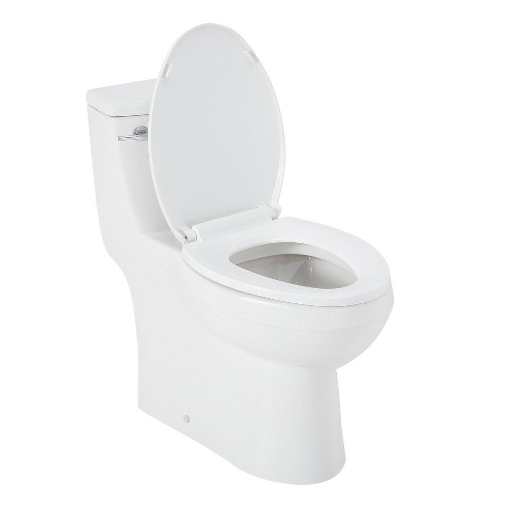 1.28 gpf Elongated One Piece Skirted Toilet in White 