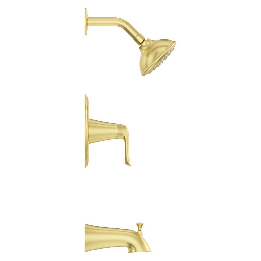 WILLA 1-HANDLE TUB & SHOWER FAUCET IN BRUSHED GOLD 
