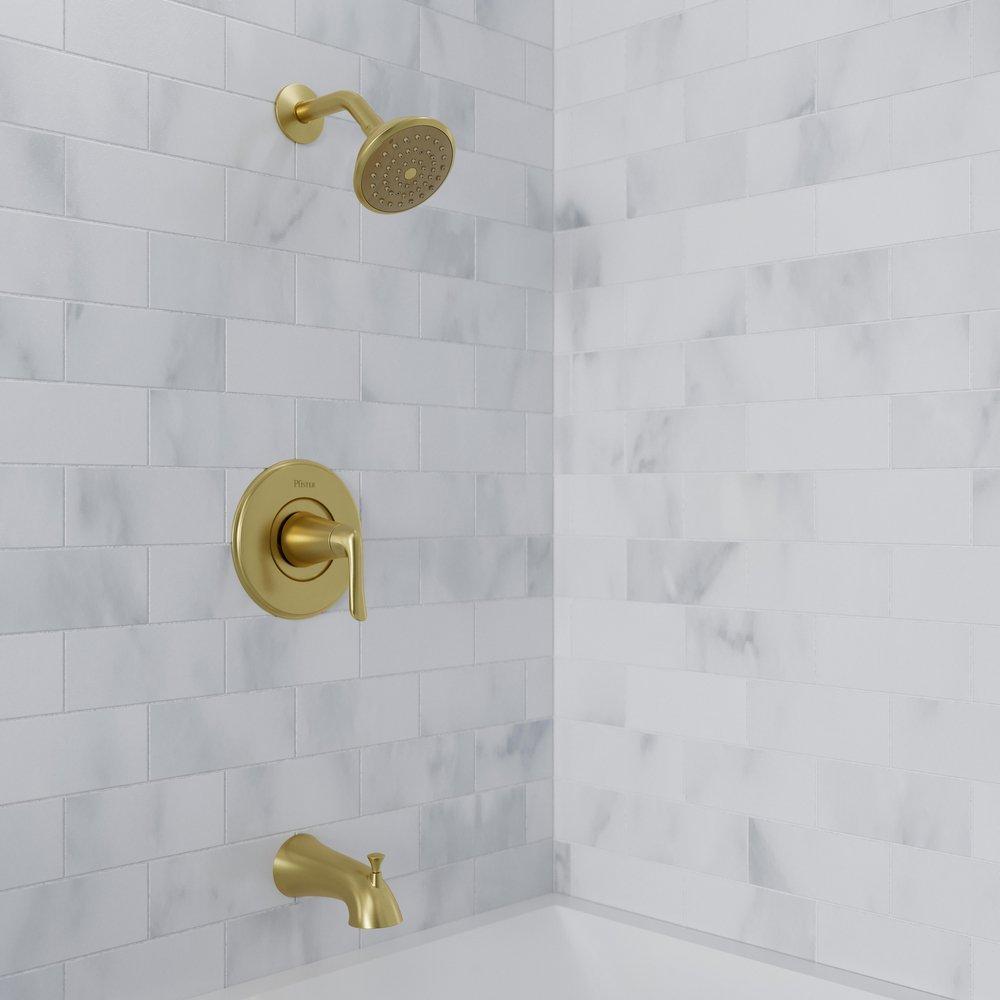WILLA 1-HANDLE TUB & SHOWER FAUCET IN BRUSHED GOLD 