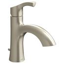 BRUSHED NICKEL ONE-HANDLE LOW ARC BATHROOM FAUCET 