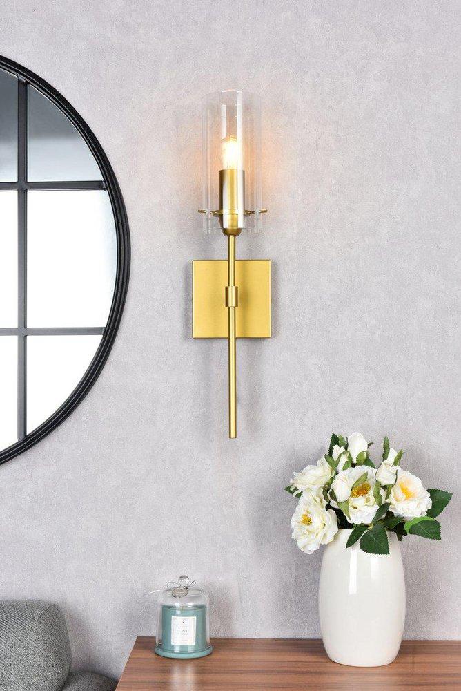 ELSRETH 1 LIGHT BRASS WALL SCONCE 