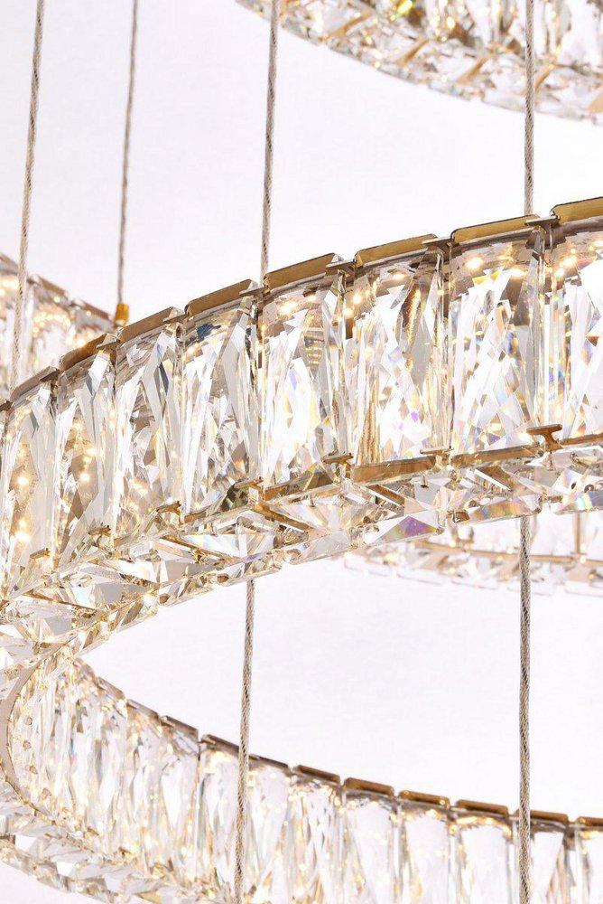 Elegant Lighting Gold 38 x 40 in. 232W 7-Tier 7-Light LED Luxe and Modern Chandelier 