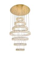 Elegant Lighting Gold 38 x 40 in. 232W 7-Tier 7-Light LED Luxe and Modern Chandelier 