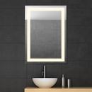 JONATHAN Y White 30 in. Flat Edge Rectangular Lighted Mirror in White 