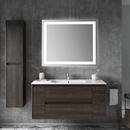 JONATHAN Y White 30 in. Flat Edge Rectangular Lighted Mirror in White 