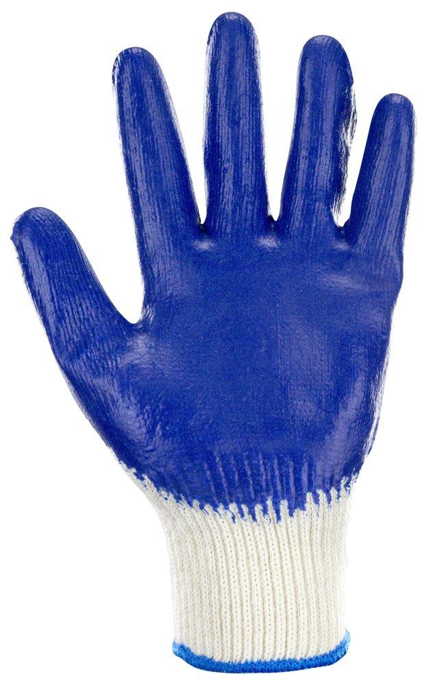 Cotton/Poly Knit, Blue Latex Coated Palm Gloves, Bulk 