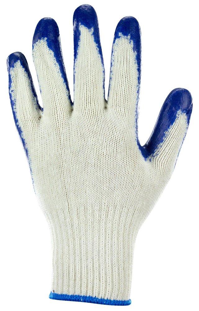 Cotton/Poly Knit, Blue Latex Coated Palm Gloves, Bulk 